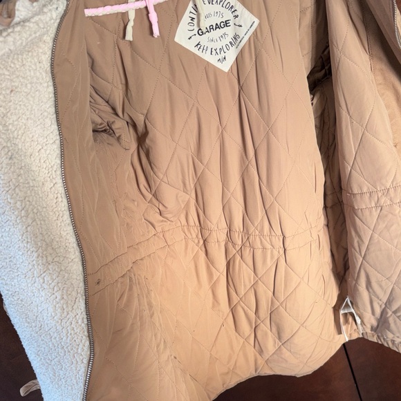 Garage Tan Utility Jacket with Fur Hood - Picture 6 of 9